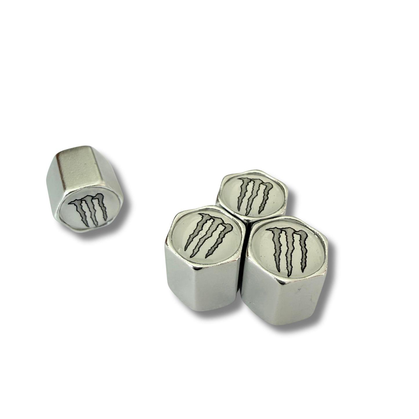 Monster Energy (white) Valve Caps