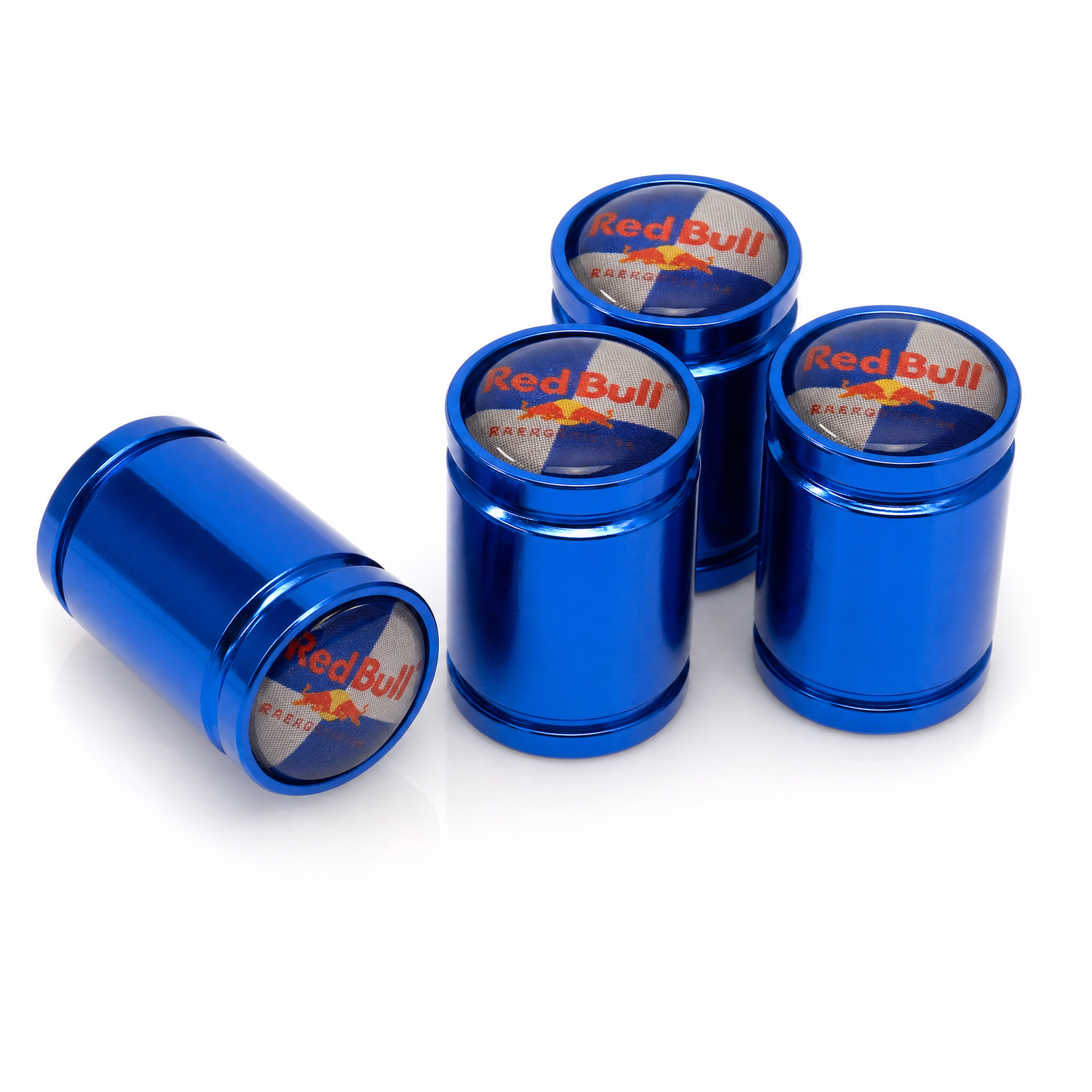 Red Bull Blue billet valve caps - premium