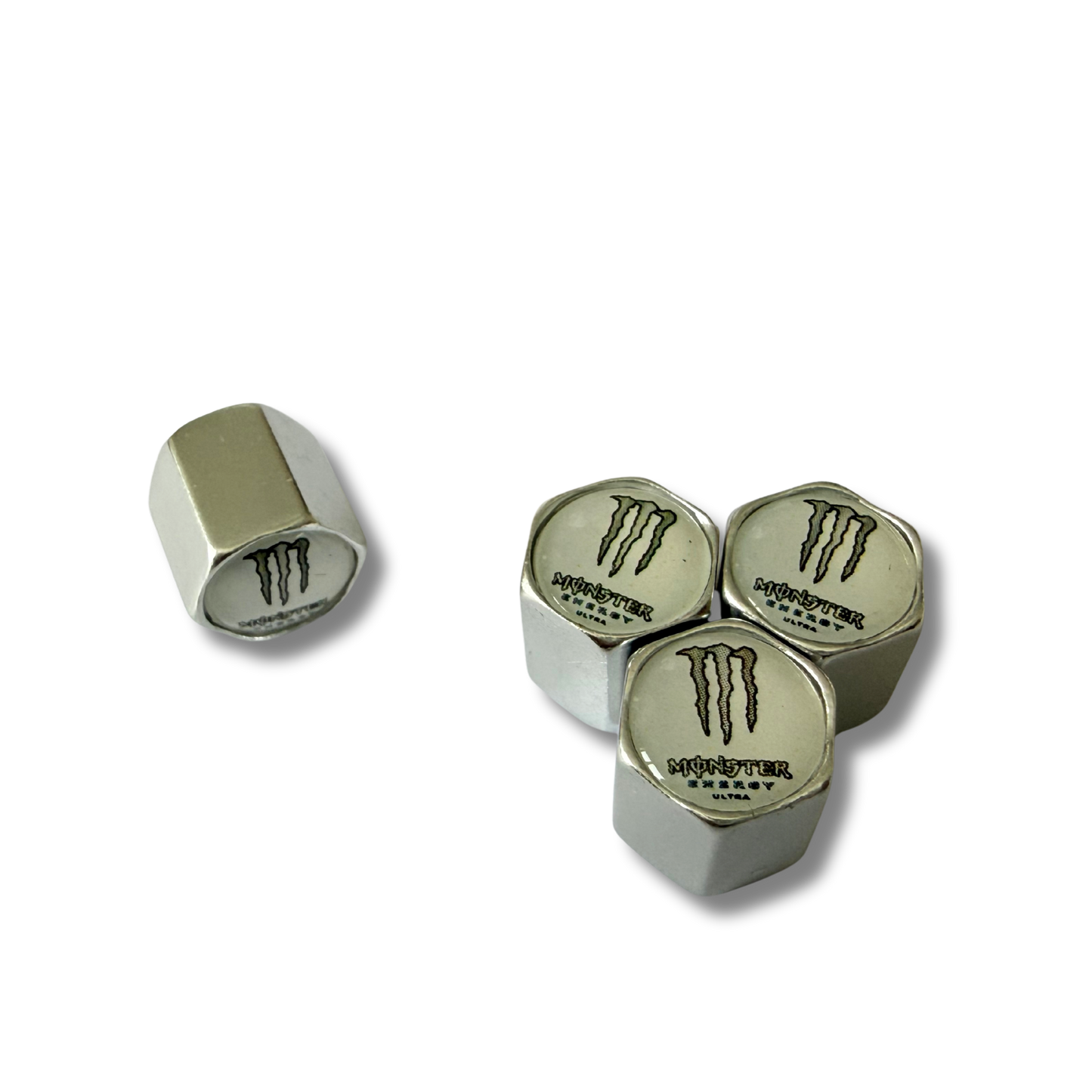 Monster Energy (white) Valve Caps