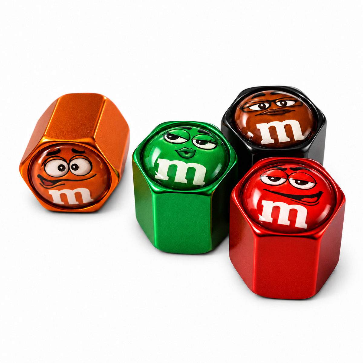 M&Ms Valve Caps – Mixed Colour Set – set of four