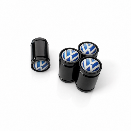 VW Retro billet valve stem caps in black