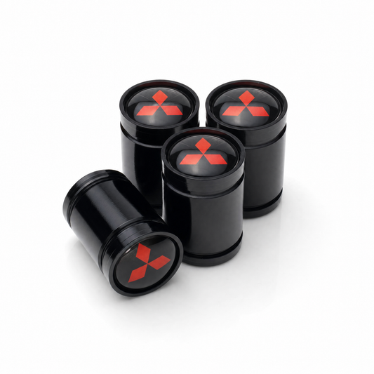 Mitsubishi Black billet valve caps - premium