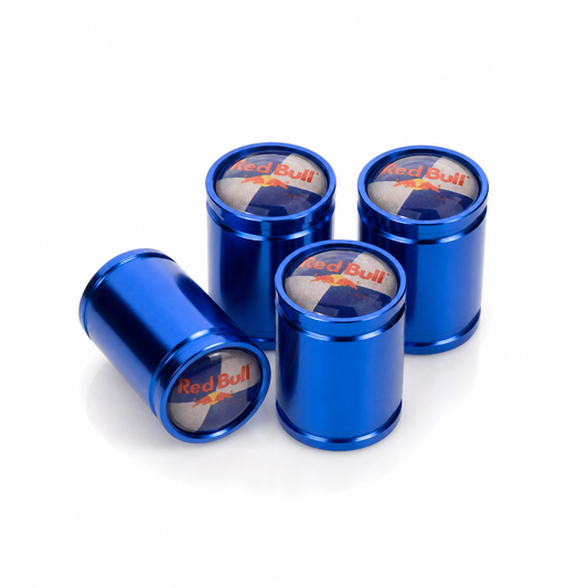 Red Bull Blue billet valve caps - premium