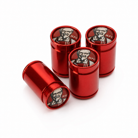 KFC Red billet valve caps - premium