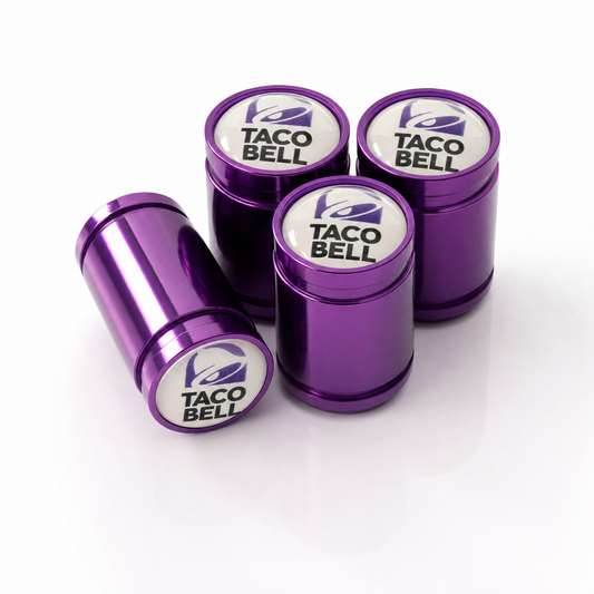 Taco Bell Purple billet valve caps - premium