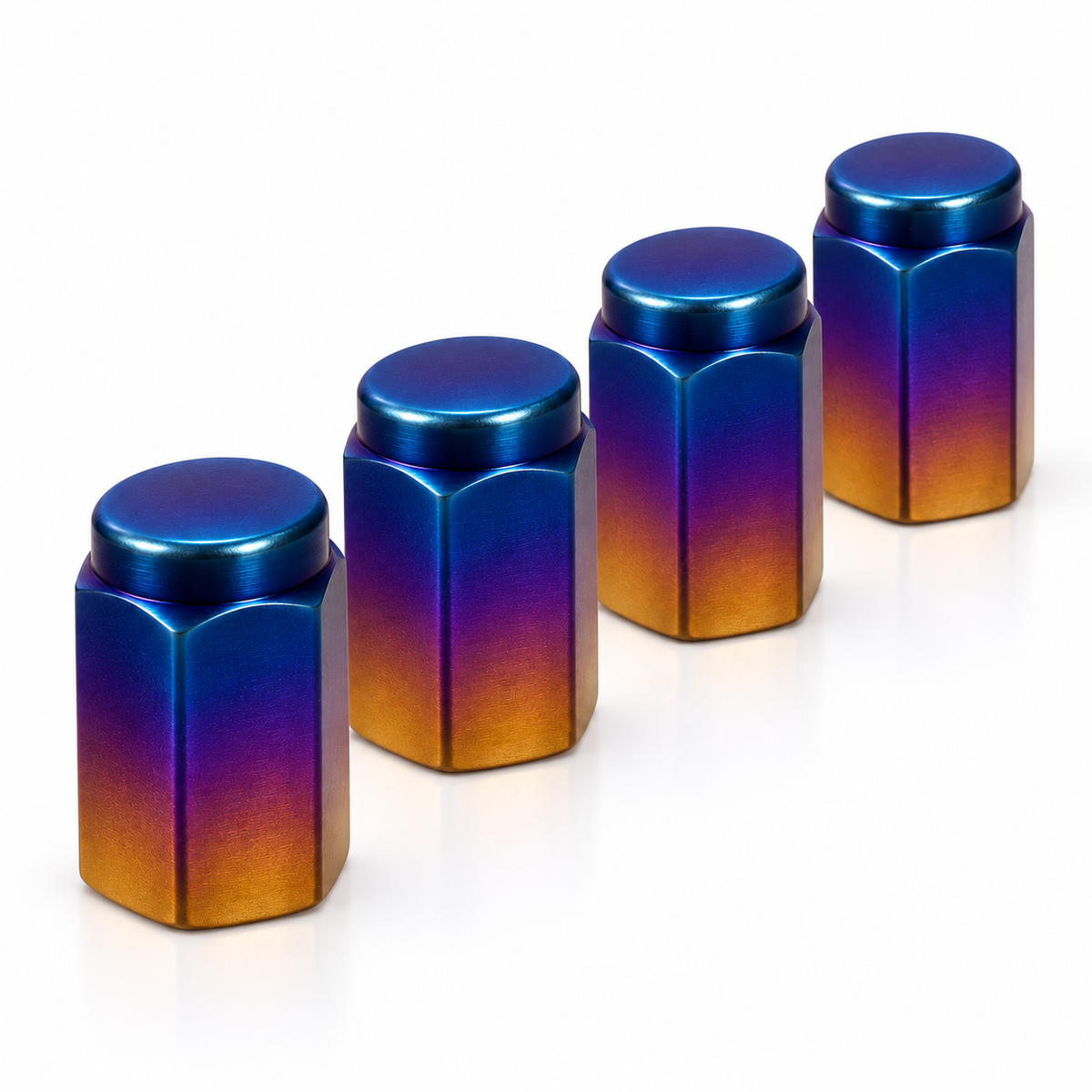 Burnt Titanium valve caps lineup