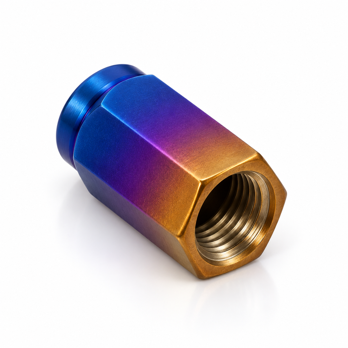 Burnt Titanium valve caps thread-detail