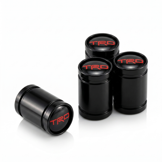 TRD Premium billet valve caps in black, set of 4