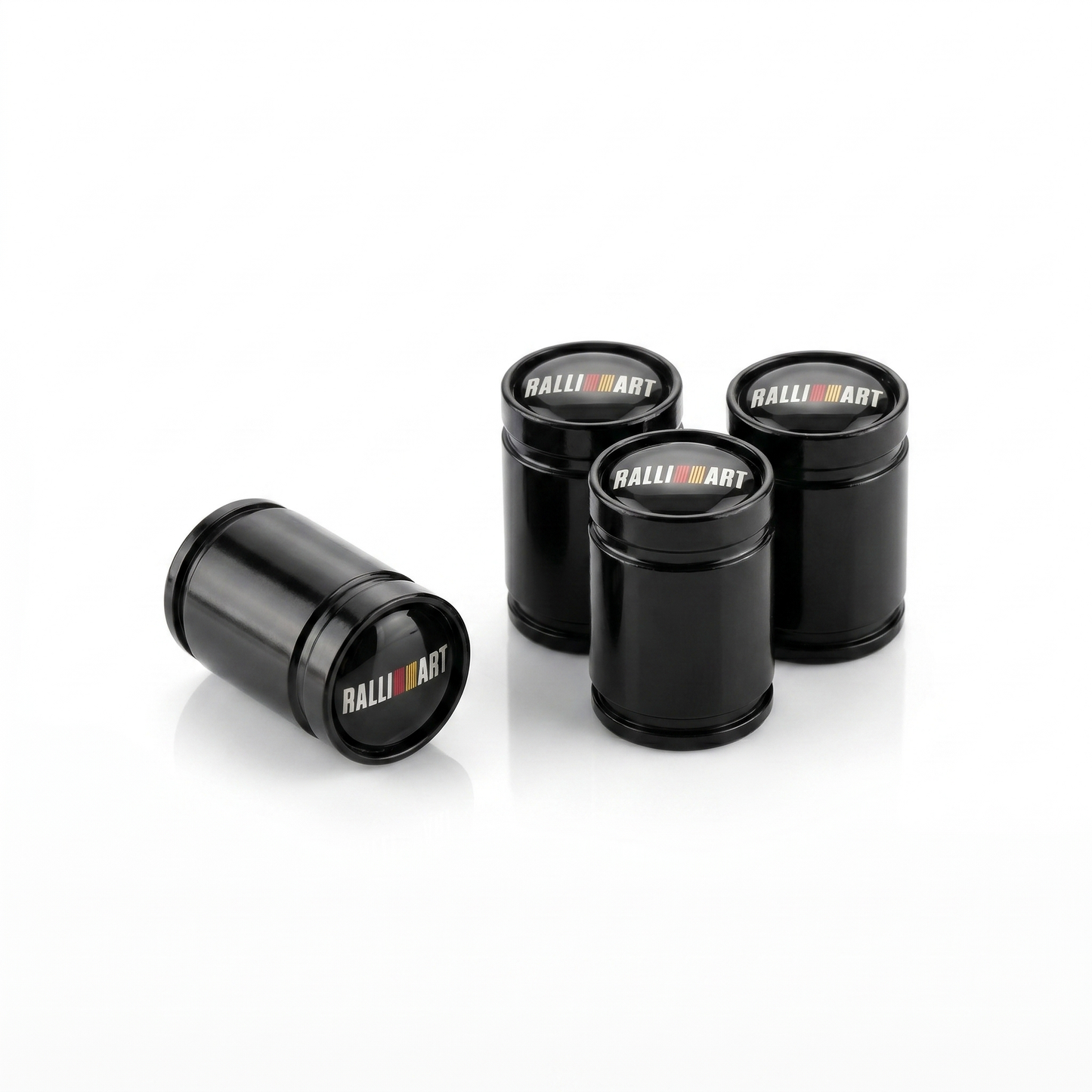 Ralliart Premium billet valve caps in black, set of 4