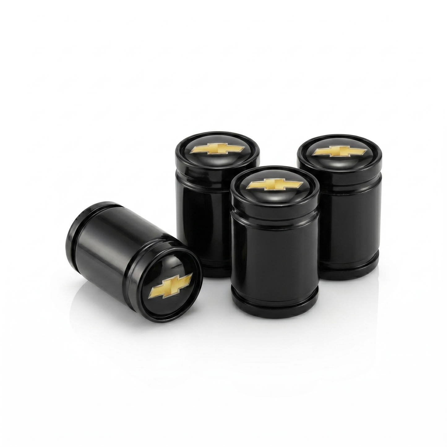 Chevrolet Premium billet valve caps in black, set of 4