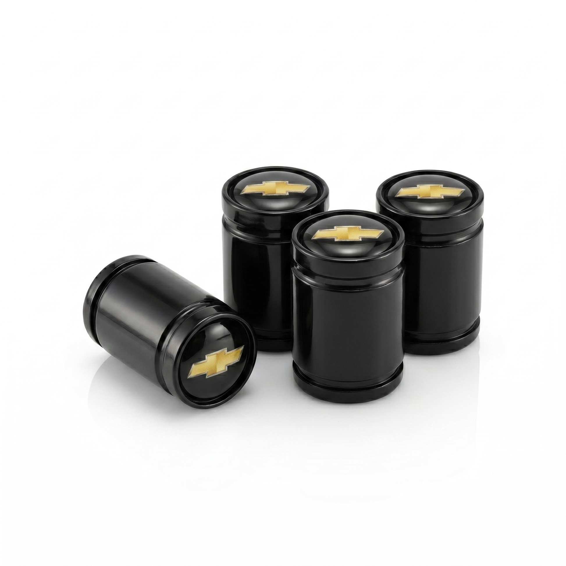 Chevrolet Premium billet valve caps in black, set of 4