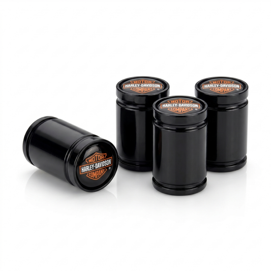 Harley-Davidson Premium billet valve caps in black, set of 4