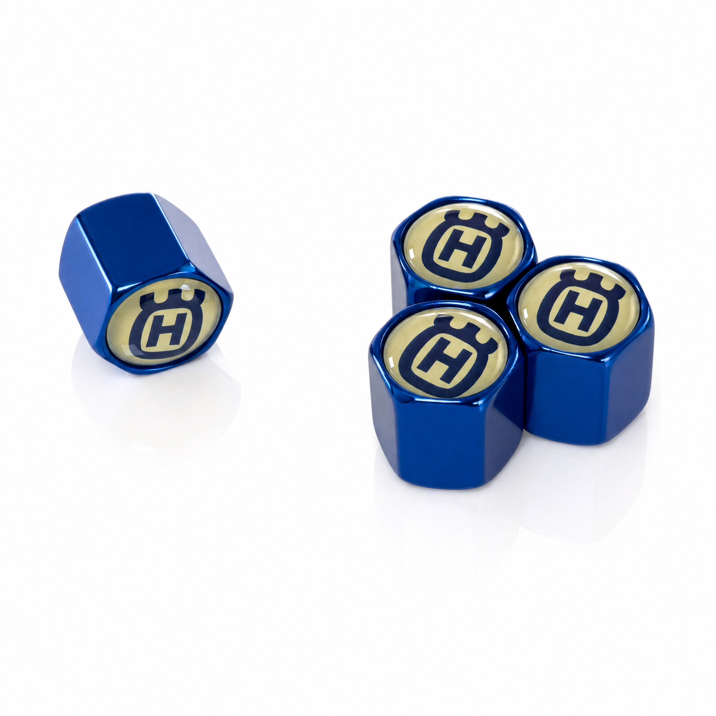 Husqvarna billet valve caps - alternate colour