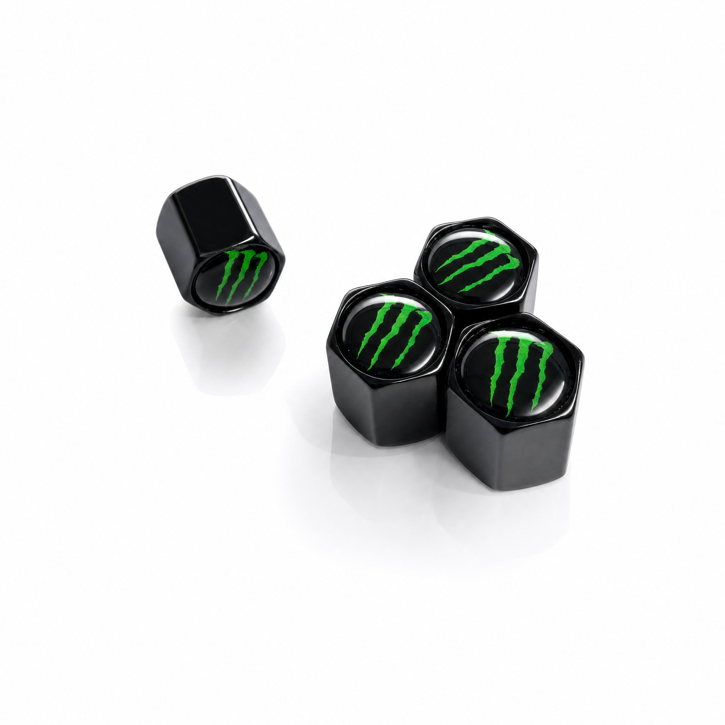 Monster Energy billet valve caps - premium product image
