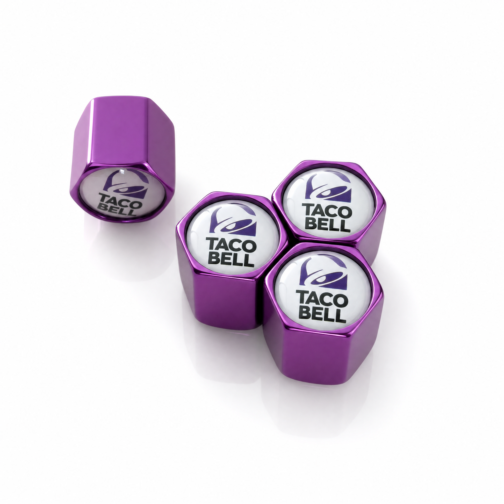 Taco Bell billet valve caps - premium product image