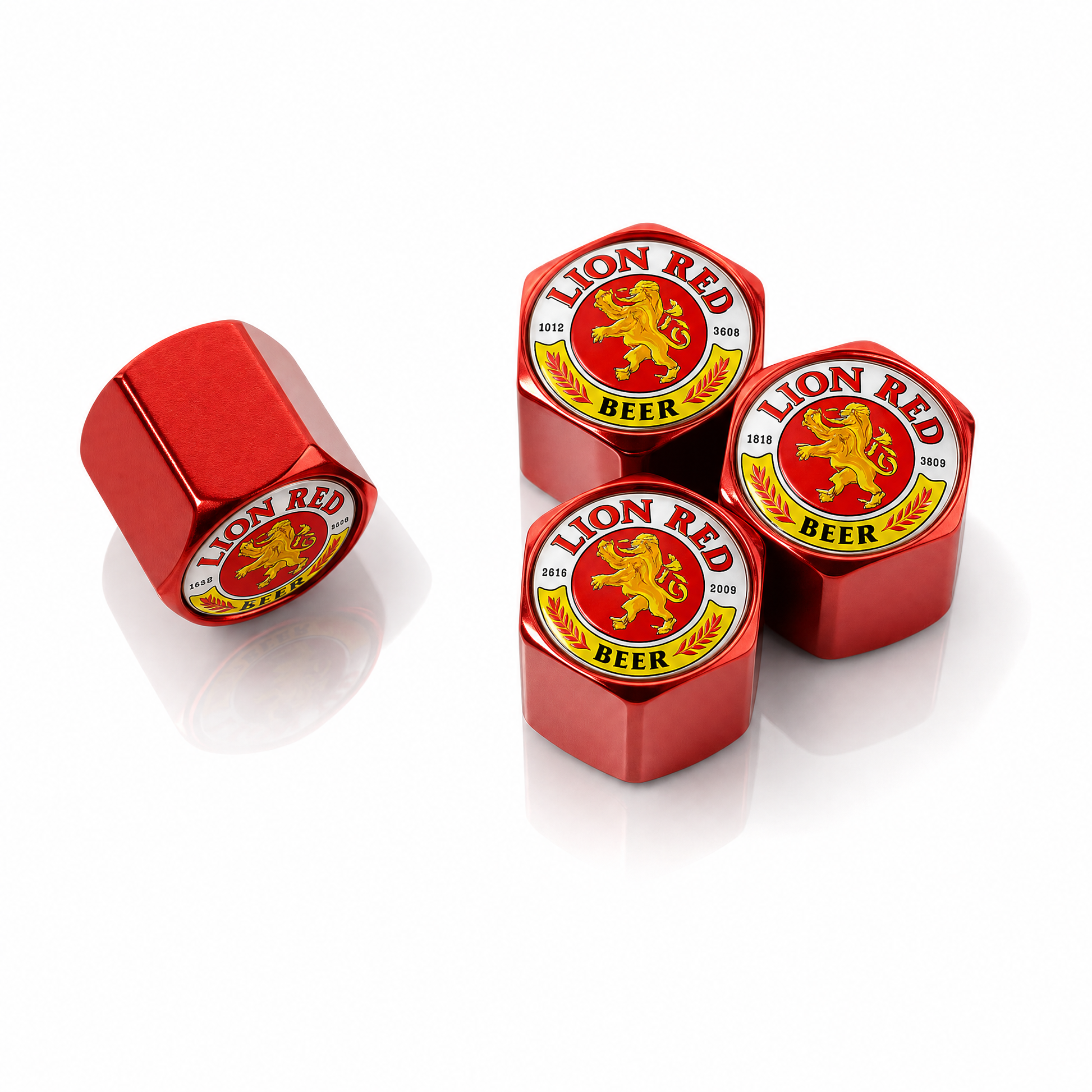 Lion Red billet valve caps - premium product image
