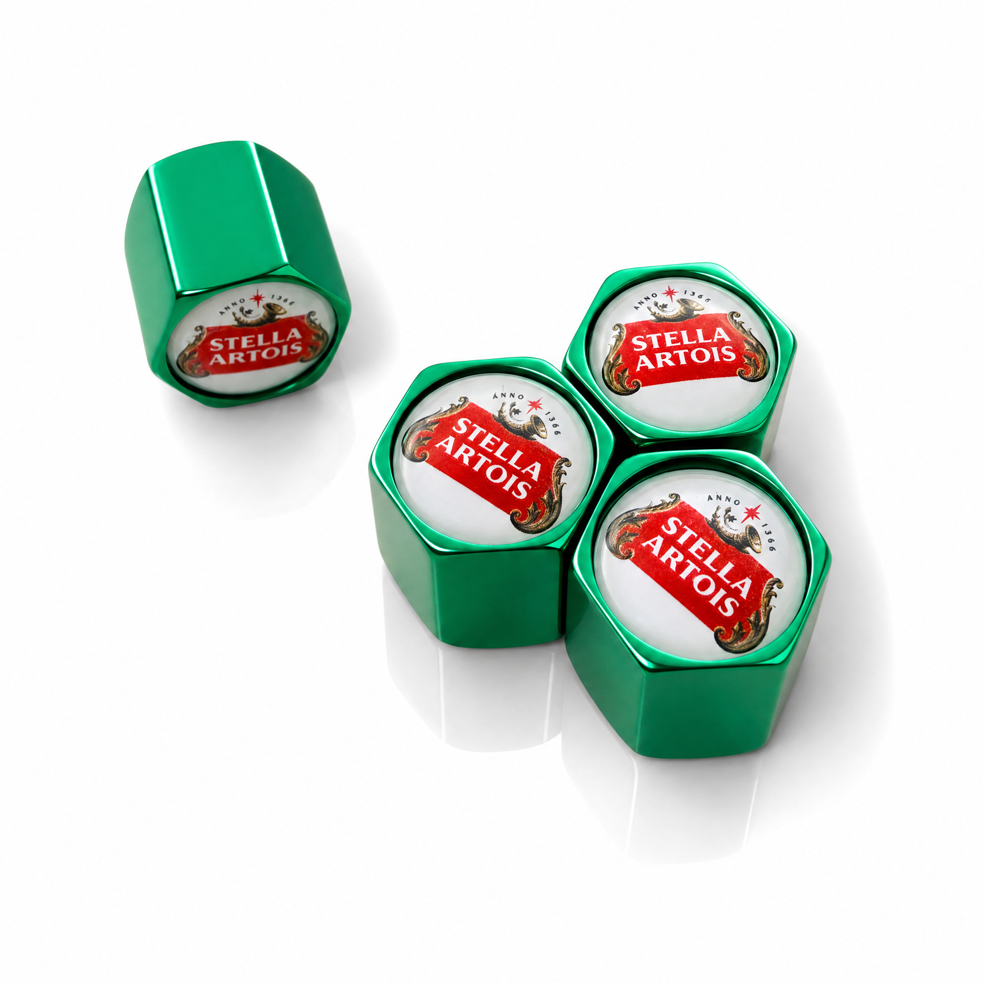 Stella Artois billet valve caps - premium product image