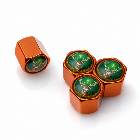 Jagermeister billet valve caps orange - premium