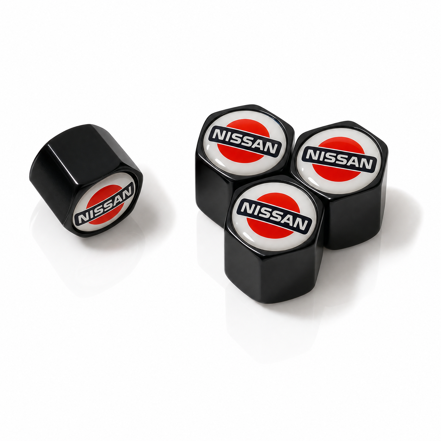 Retro Nissan billet valve caps black - premium