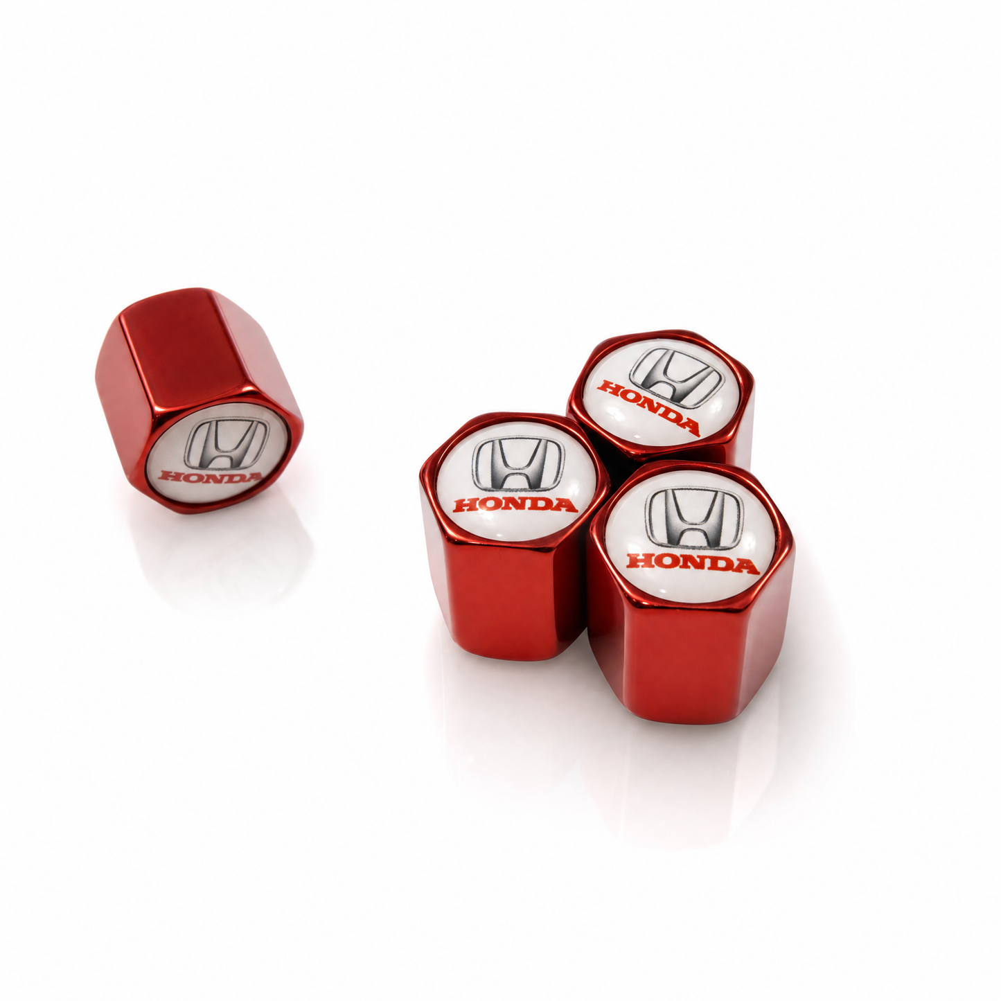 Honda billet valve caps red - premium