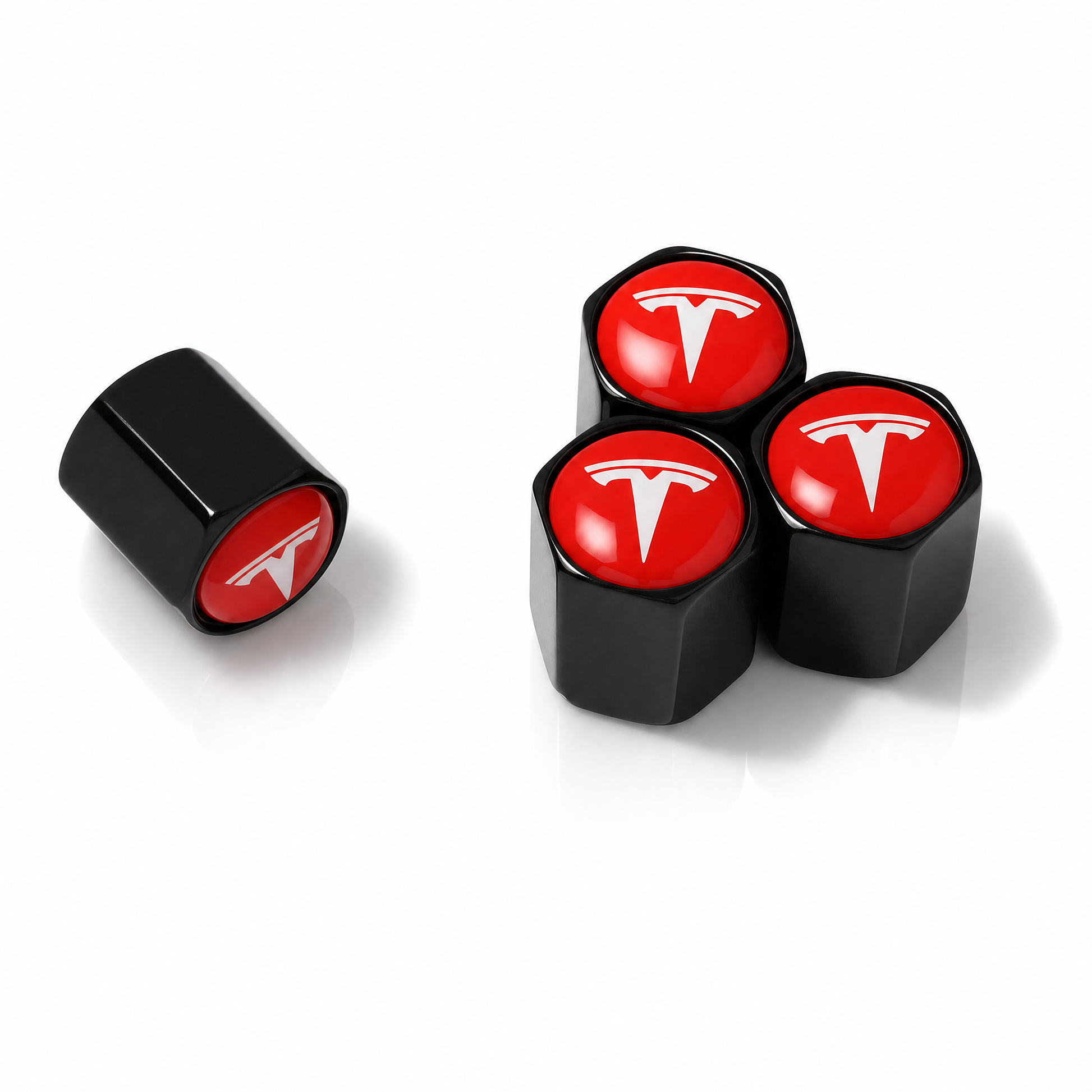 Tesla billet valve caps black - premium