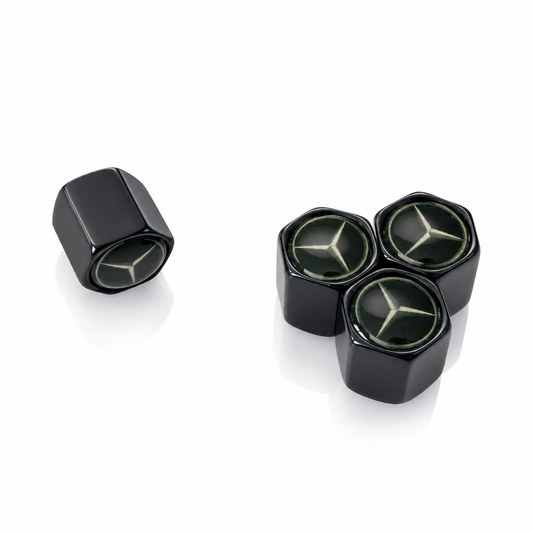 Mercedes billet valve caps black - premium