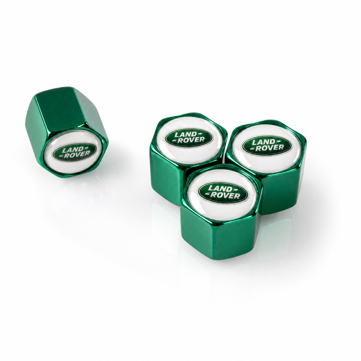 Land Rover billet valve caps green - premium