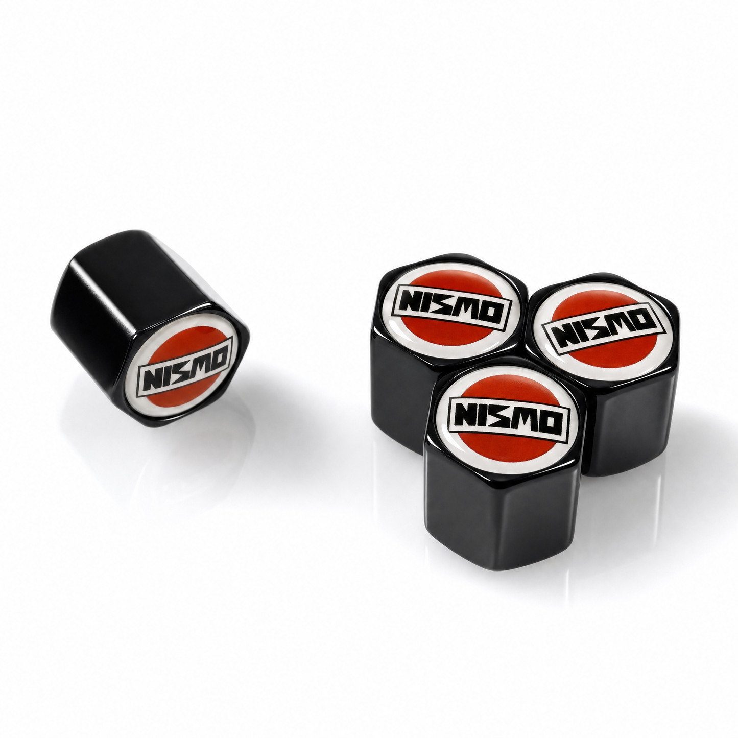 Nismo Retro Black billet valve caps - premium