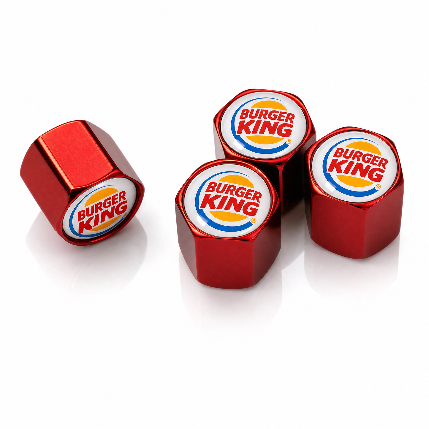 Burger King Red billet valve caps - premium
