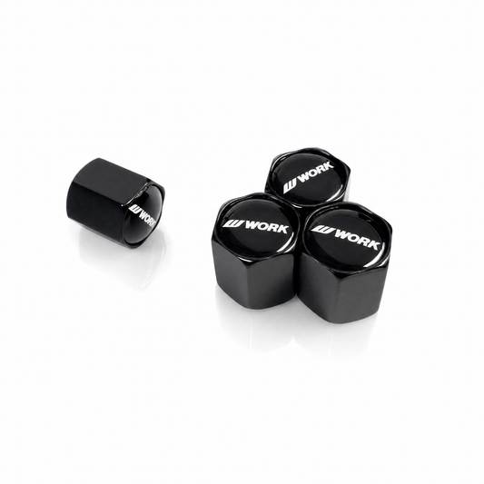 Work Black billet valve caps - premium