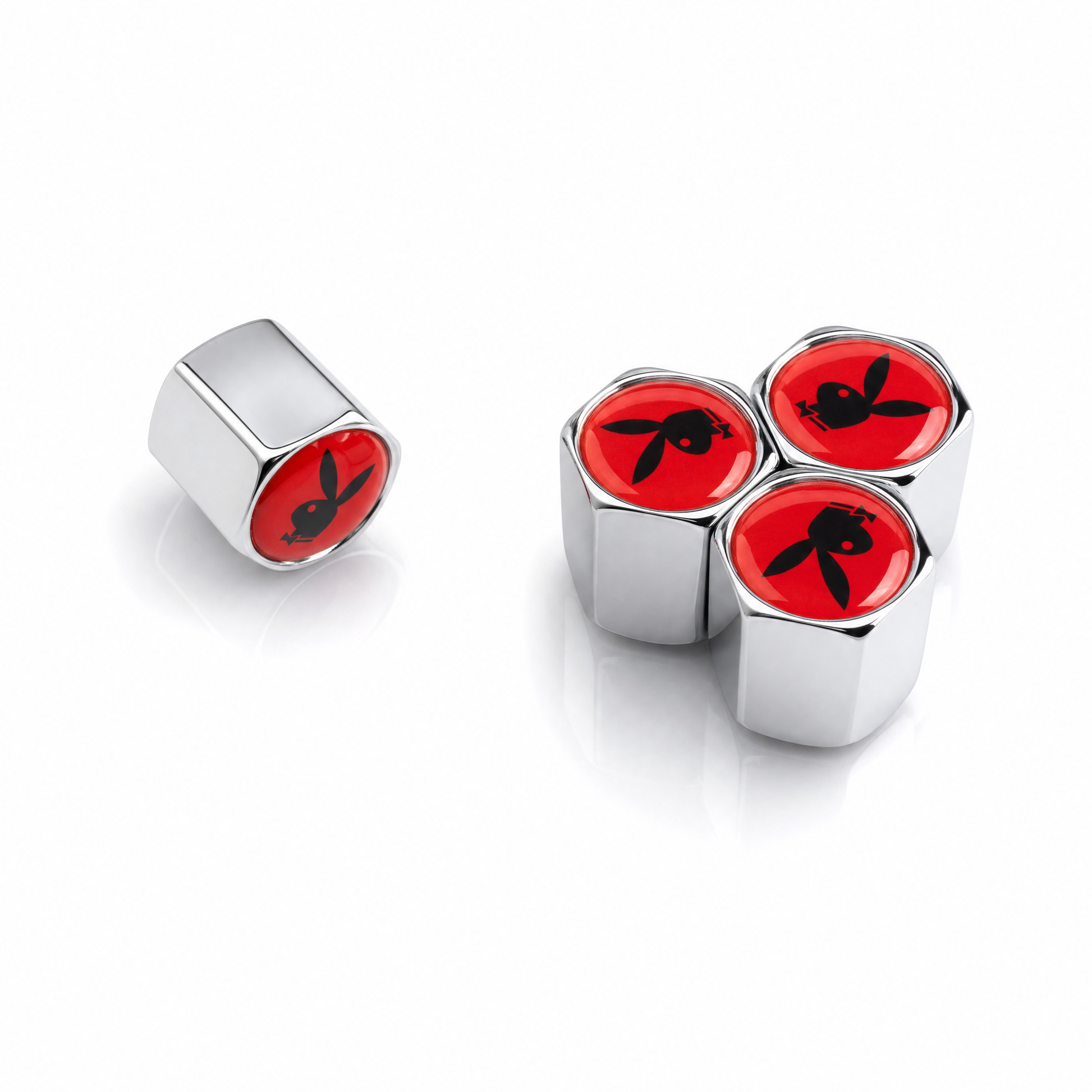 Playboy Chrome billet valve caps - premium