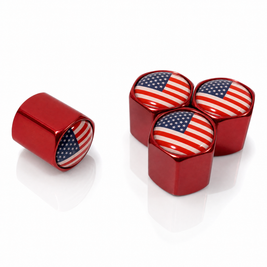 USA Red billet valve caps - premium