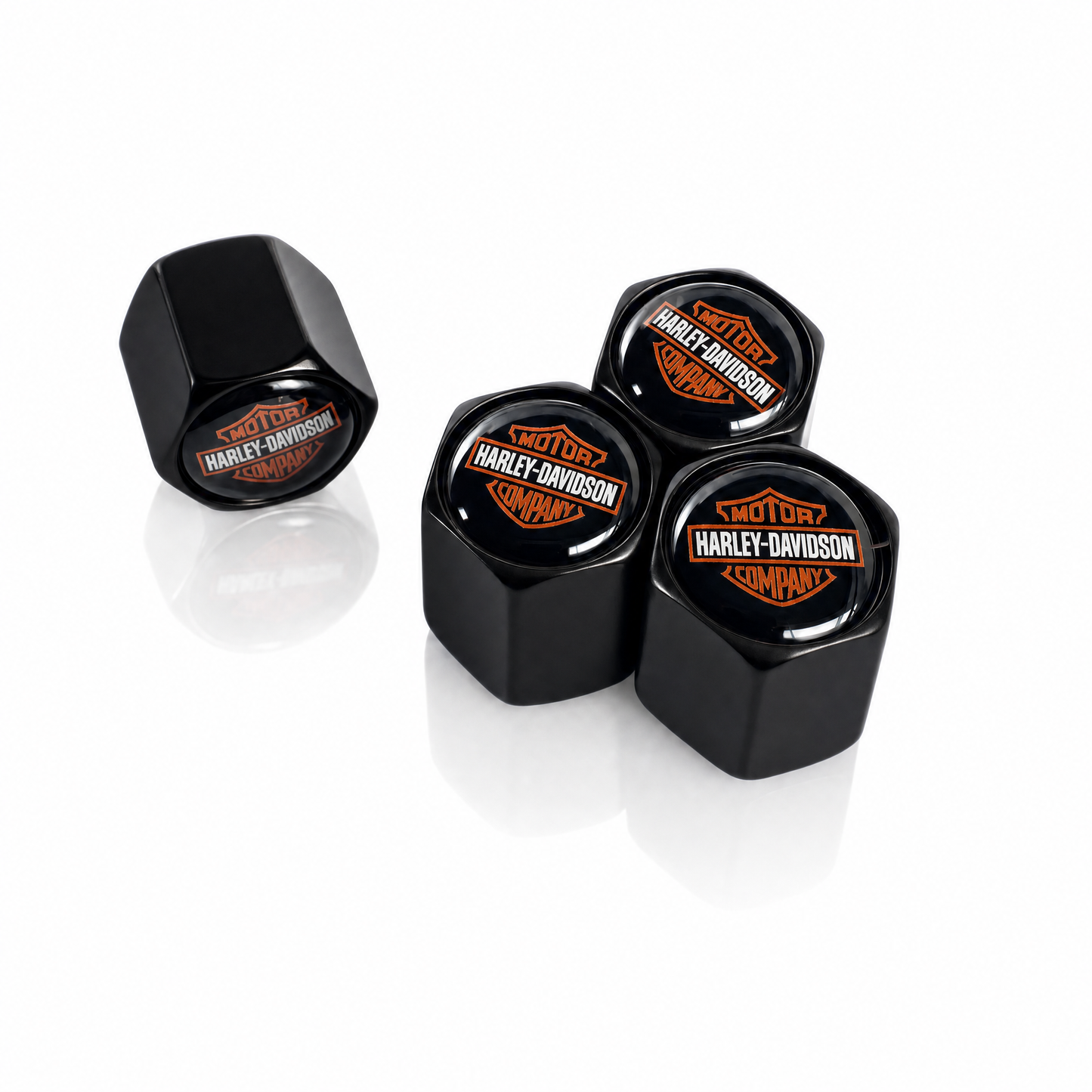 Harley Black billet valve caps - premium