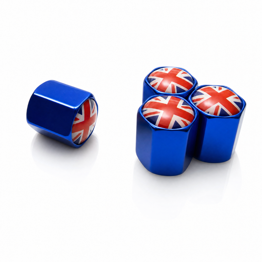 Union Jack billet valve caps - premium