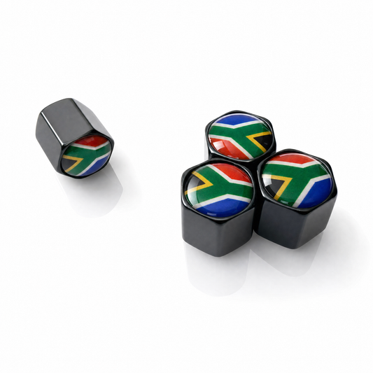 South Africa Flag billet valve caps - premium