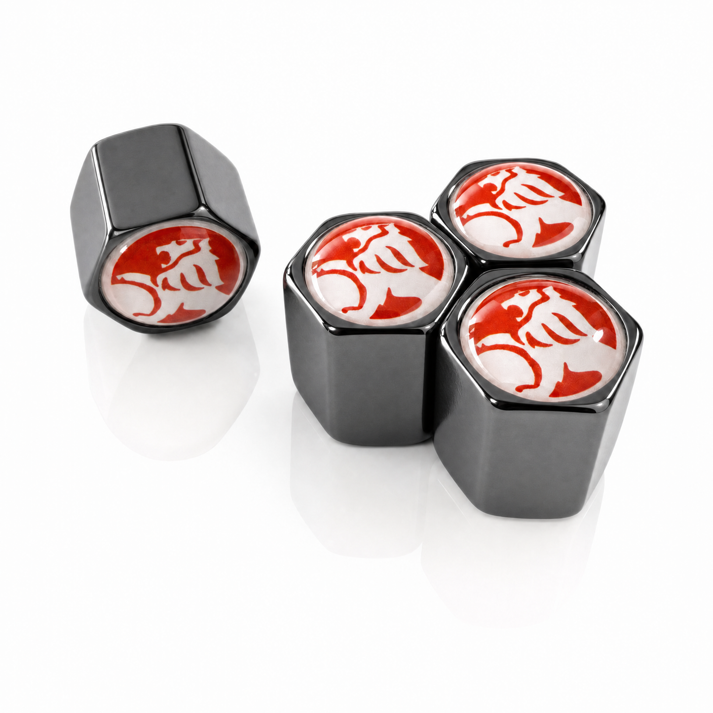 Holden Gun Metal billet valve caps - premium