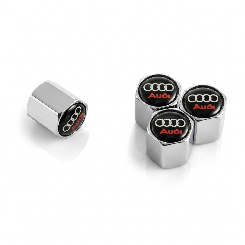 Audi billet valve caps chrome - premium